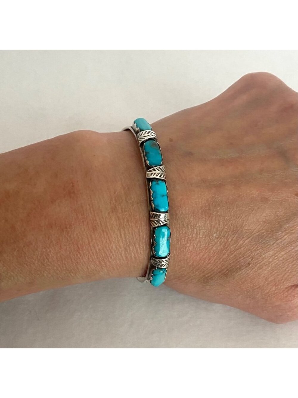 VTG Sterling Silver 925 F. Cheama Zuni Multistone Turquoise Cuff Bracelet 6.25"